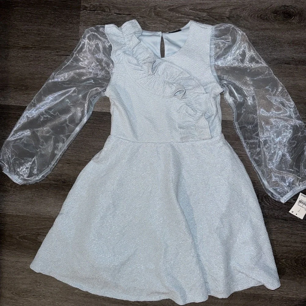 NEW GIRLS BEETLEJUICE ASTRID Costume BLUE DRESS SIZE‎ S 8